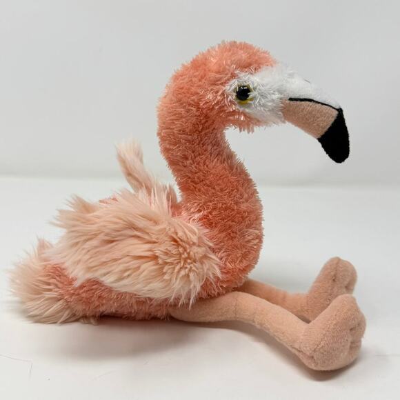 Aurora Pink Flamingo 10" Tall Plush Bird Bean Bag Stuffed Animal Toy Realistic - Picture 2 of 10
